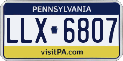 PA license plate LLX6807