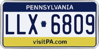 PA license plate LLX6809