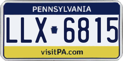 PA license plate LLX6815