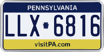 PA license plate LLX6816