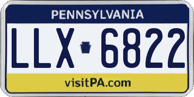 PA license plate LLX6822