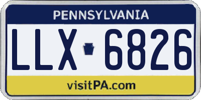 PA license plate LLX6826