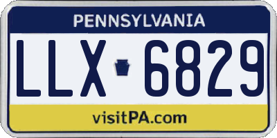 PA license plate LLX6829