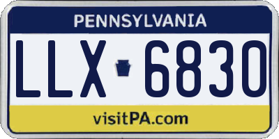 PA license plate LLX6830