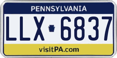 PA license plate LLX6837