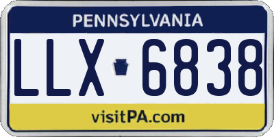 PA license plate LLX6838
