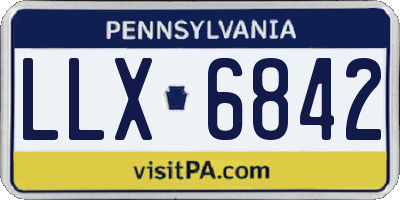 PA license plate LLX6842