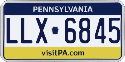 PA license plate LLX6845