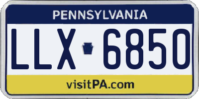 PA license plate LLX6850