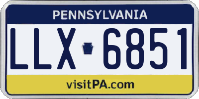 PA license plate LLX6851