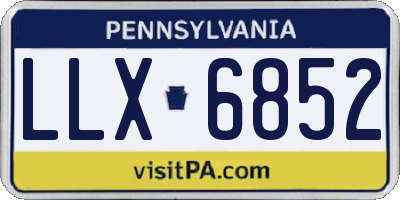 PA license plate LLX6852