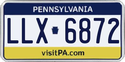 PA license plate LLX6872