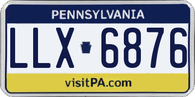 PA license plate LLX6876