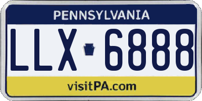 PA license plate LLX6888