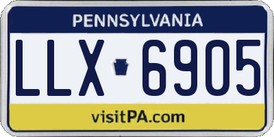 PA license plate LLX6905