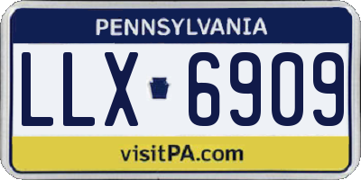 PA license plate LLX6909