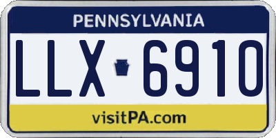 PA license plate LLX6910