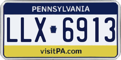 PA license plate LLX6913