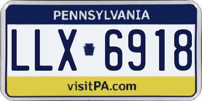 PA license plate LLX6918