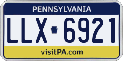 PA license plate LLX6921