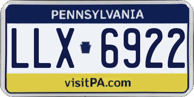 PA license plate LLX6922