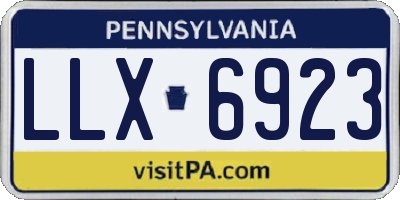 PA license plate LLX6923