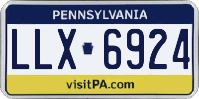 PA license plate LLX6924