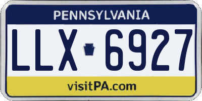 PA license plate LLX6927