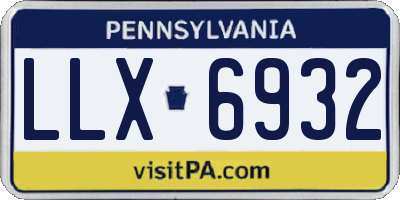 PA license plate LLX6932