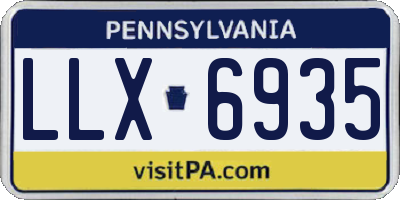 PA license plate LLX6935