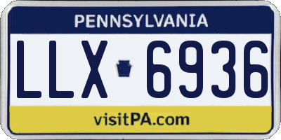 PA license plate LLX6936