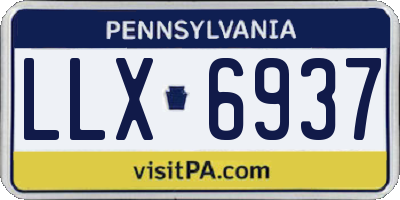 PA license plate LLX6937