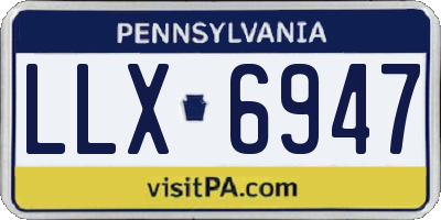 PA license plate LLX6947