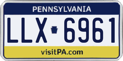 PA license plate LLX6961