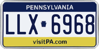 PA license plate LLX6968