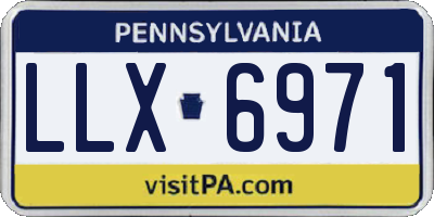 PA license plate LLX6971