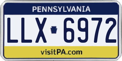 PA license plate LLX6972