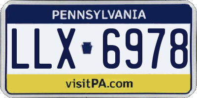 PA license plate LLX6978