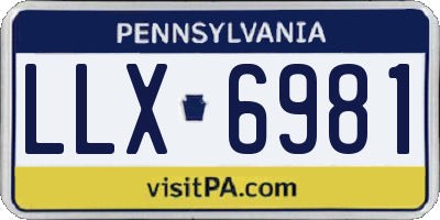 PA license plate LLX6981