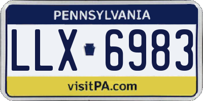 PA license plate LLX6983