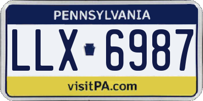 PA license plate LLX6987