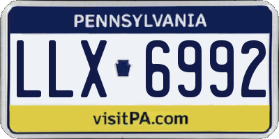 PA license plate LLX6992
