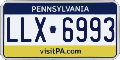 PA license plate LLX6993