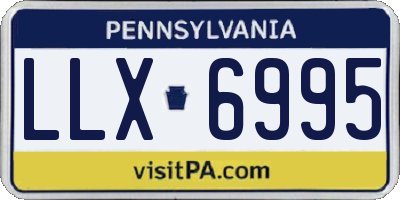 PA license plate LLX6995