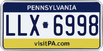 PA license plate LLX6998
