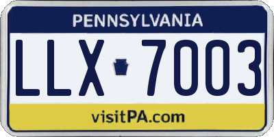PA license plate LLX7003