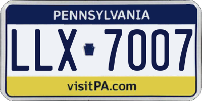 PA license plate LLX7007