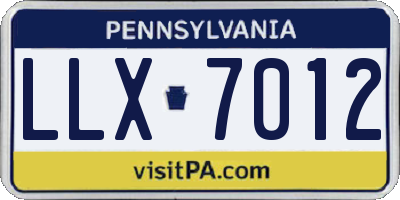 PA license plate LLX7012
