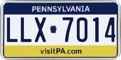 PA license plate LLX7014