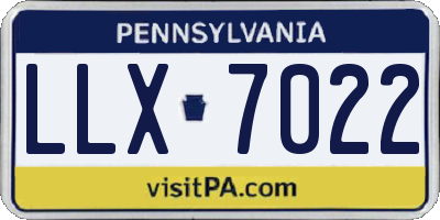 PA license plate LLX7022